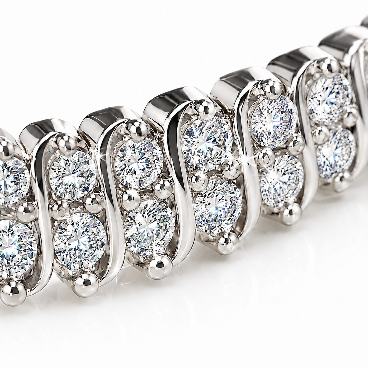 18K Gold Tennis Bracelet with Simulated Diamonds