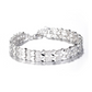 18K Gold Diamond Cut Two Row Heart Bracelet