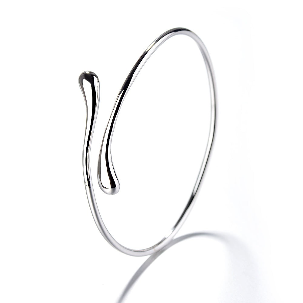 14K Gold Water Drop Bangle Bracelet