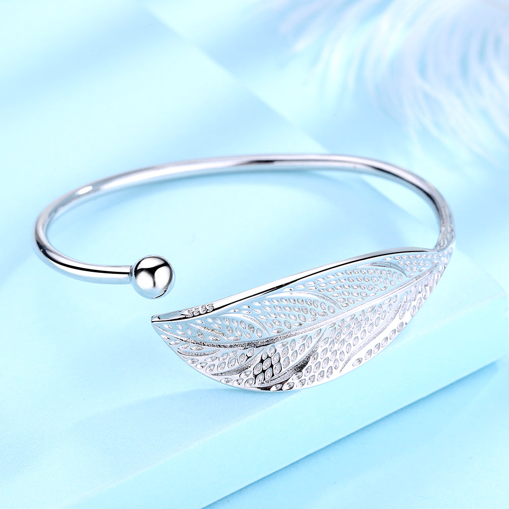 Sterling Silver Adjustable Leaf Bracelet