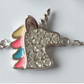 18K White Gold Unicorn Bracelet with crystals
