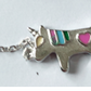 14K White Gold plated Unicorn Charm Bracelet with Crystals