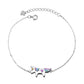 14K White Gold plated Unicorn Charm Bracelet with Crystals