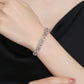 14K Gold Hearts Bangle Adjustable Bracelet with Simulated Diamonds