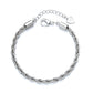 14K White Gold Plated Rope Chain Bracelet