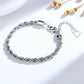 14K White Gold Plated Rope Chain Bracelet