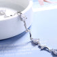 Simulated Diamond Tear Drop Adjustable Bracelet in Sterling Silver