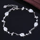 Simulated Diamond Tear Drop Adjustable Bracelet in Sterling Silver