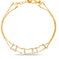 18K Gold Double Layer Bracelet with Crystals