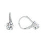 14K Gold Studded Crystal Leverback Earring