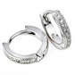 Amy and Annette 14K Gold and Sterling Silver & Simulated Diamond Huggie Hoop Earring