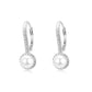Halo Cultured Pearl Leverback Earrings in 18K White Gold