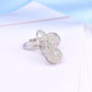 Studded Genuine Crystal Leverback Earring in 18K Rose or White Gold