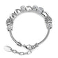 Charm Bracelet with Simulated Diamonds in 18k White Gold