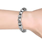 Charm Bracelet with Simulated Diamonds in 18k White Gold