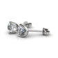 18K White Gold  over Sterling Silver Floating Halo Stud Earring with Simulated Diamonds