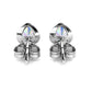 18K White Gold  over Sterling Silver Floating Halo Stud Earring with Simulated Diamonds