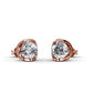 18K White Gold  over Sterling Silver Floating Halo Stud Earring with Simulated Diamonds