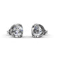 18K White Gold  over Sterling Silver Floating Halo Stud Earring with Simulated Diamonds