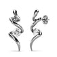18K Gold Crystal Spiral Earrings