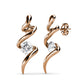 18K Gold Crystal Spiral Earrings