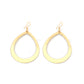 White gold Cut-out Teardrop Hoop Drop Earring