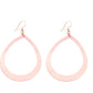 White gold Cut-out Teardrop Hoop Drop Earring