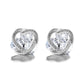 Amy and Annette 14k and Sterling Silver Floating Stones Caged Earrings with Crystals