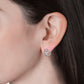 Simulated Diamond Interlocking Circles Stud Earring in 18k White Gold
