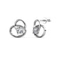 Simulated Diamond Interlocking Circles Stud Earring in 18k White Gold