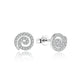 Simulated Diamond Spiral Swirl Stud Earrings