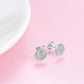 Simulated Diamond Spiral Swirl Stud Earrings