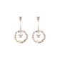 14K Gold Open Butterfly Drop Earring with Crystals