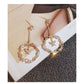 14K Gold Open Butterfly Drop Earring with Crystals