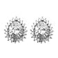 Silver-Tone Multi-Cut Tear Drop Earring with Genuine Crystals