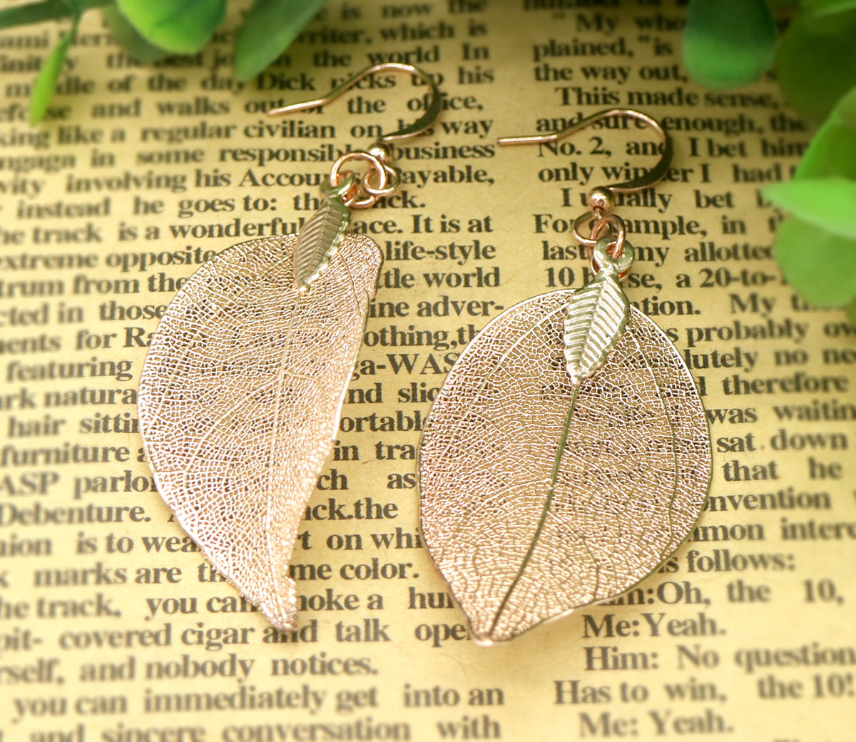 Handmade Natural Leaf Earrings