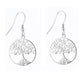 Solid Sterling Silver Tree of Life Hook Earrings