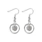 Sterling Silver White Topaz and Hammered Floating Drop Earring