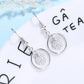 Sterling Silver White Topaz and Hammered Floating Drop Earring