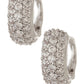 Sterling Silver Crystal Huggie Earrings in 18K Rose Gold
