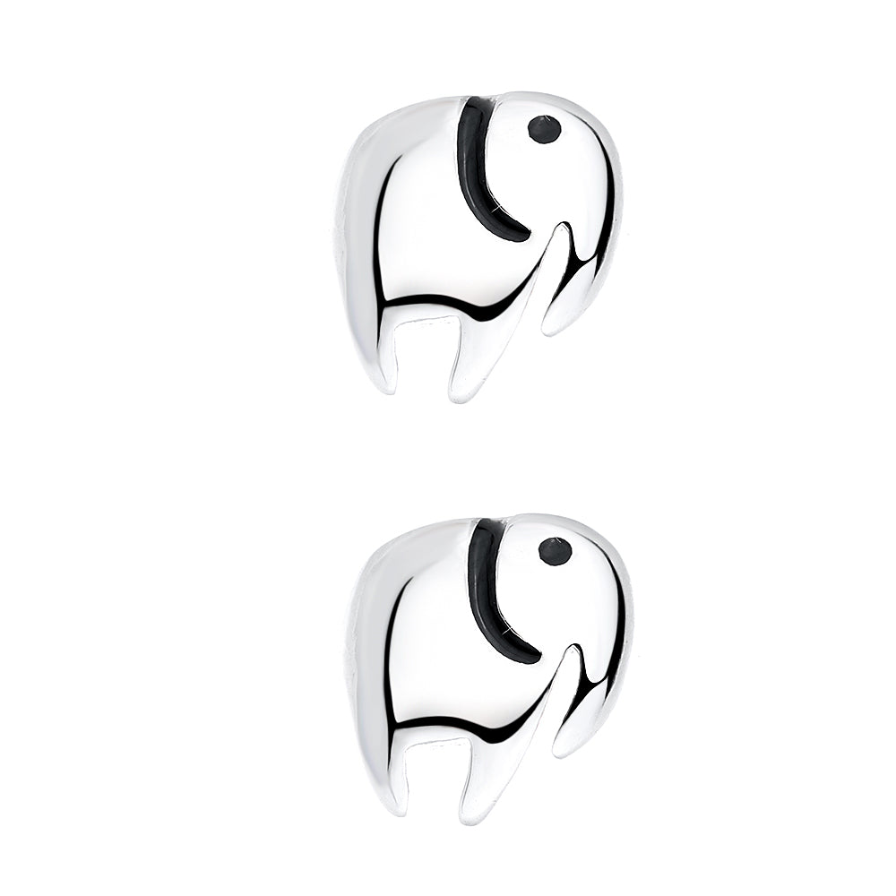 Sterling Silver Elephant Stud Earrings