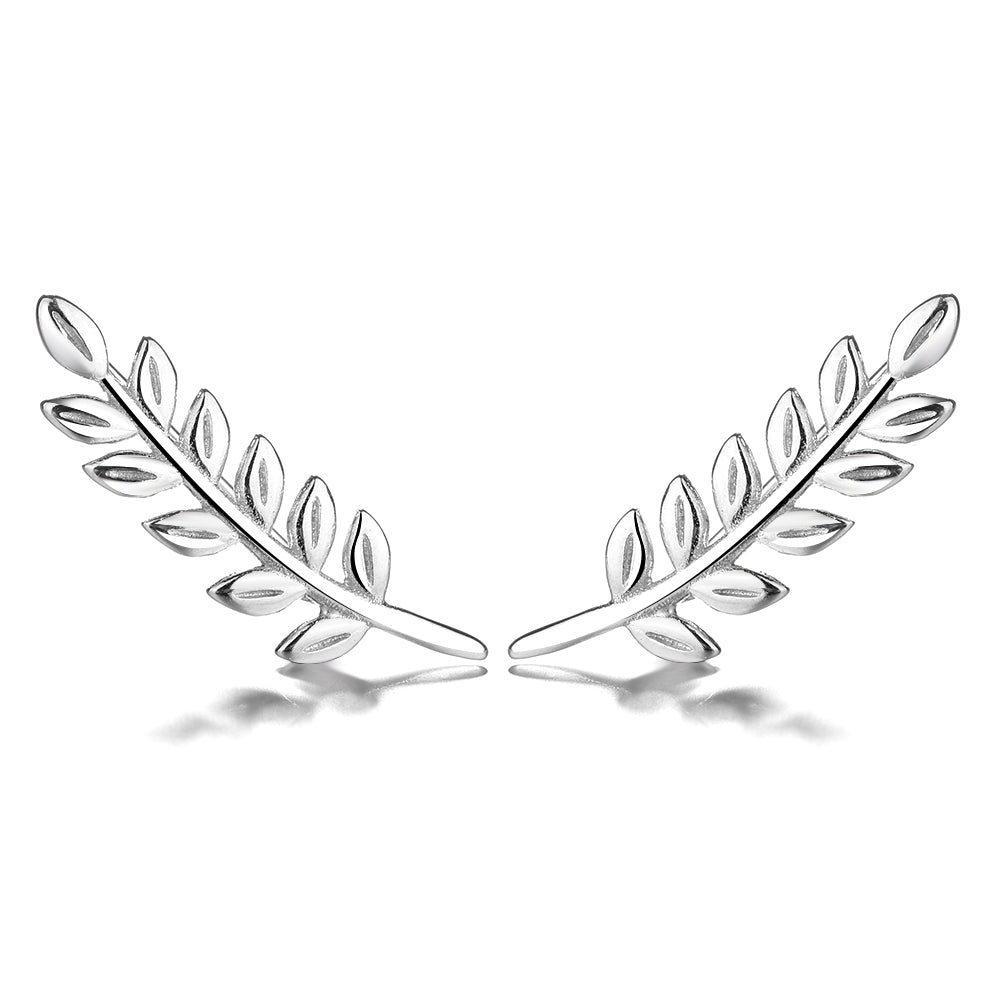 Sterling Silver High Polish Leaf Crawlers