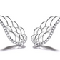 14K Gold Plated Angel Wing earring crawlers with Simulated Diamonds