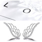 14K Gold Plated Angel Wing earring crawlers with Simulated Diamonds