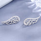 14K Gold Plated Angel Wing earring crawlers with Simulated Diamonds