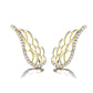 14K Gold Plated Angel Wing earring crawlers with Simulated Diamonds