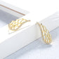14K Gold Plated Angel Wing earring crawlers with Simulated Diamonds