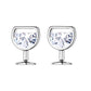 14K Rose Gold and Sterling Silver Wine Glasses Earrings with Simulated Diamonds