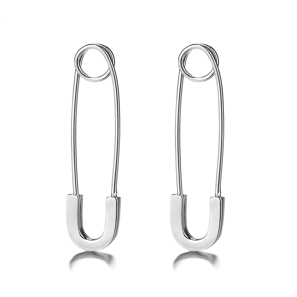 14K Gold over Sterling Silver Safety Pin Earrings