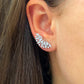 Sterling Silver Fan Earring Climber with Crystals